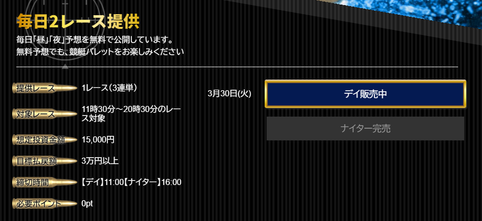 競艇バレット無料情報